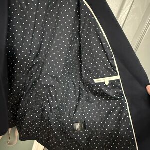 Lila Rose Navy Jacket with Heart Pattern Lining